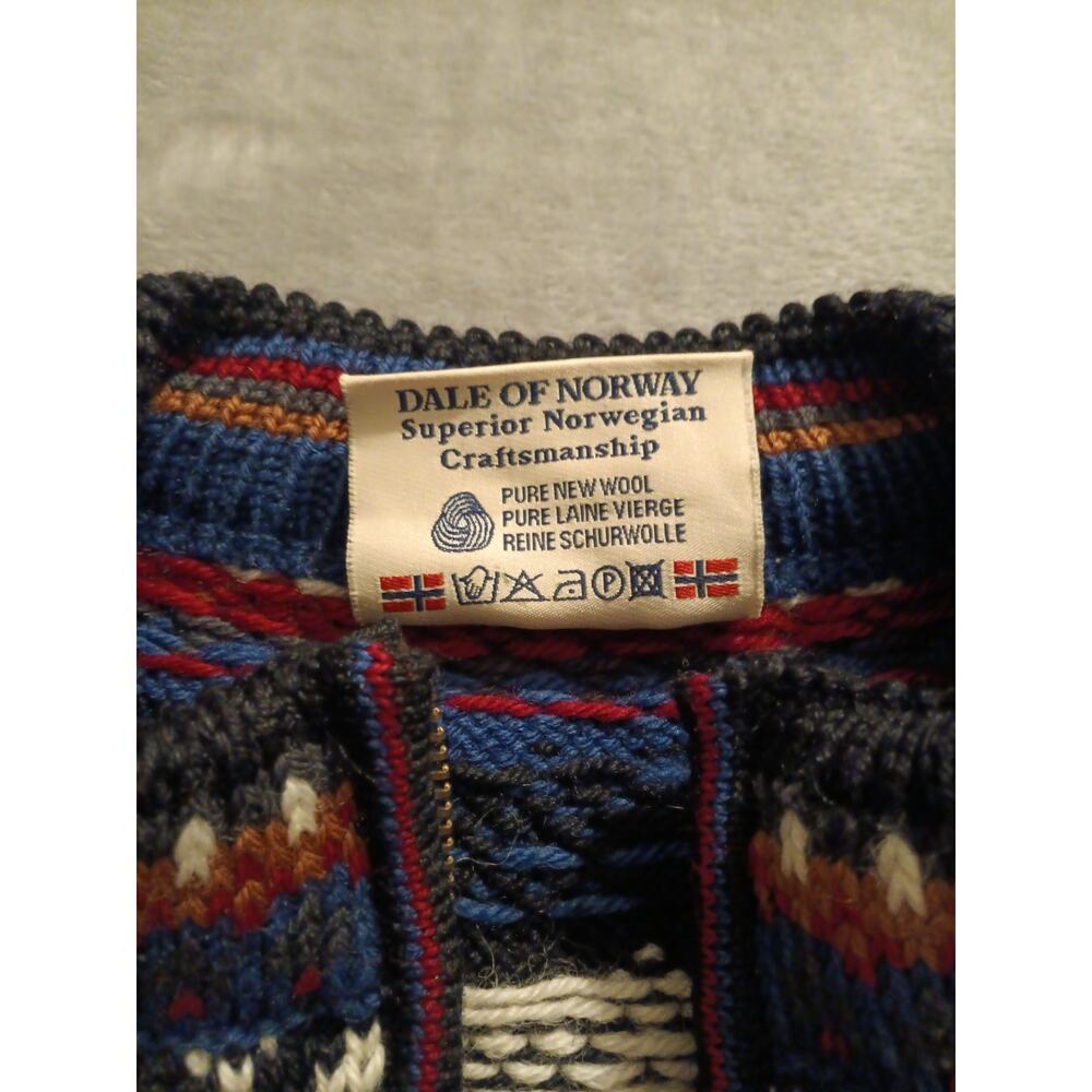 VTG Dale of Norway Norge 2000 Wool Quarter Zip Sweater Men's L Fair Isle Nordic - Picture 3 of 12